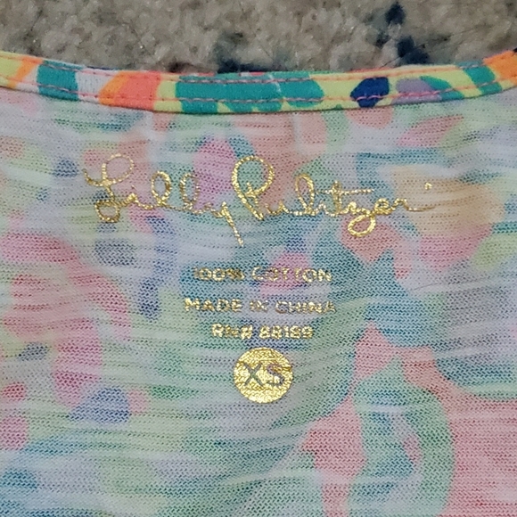 Lily Pulitzer Shirley Top Coral Reef Island Seacret Neon Pom Pom Trim Tank XS - Picture 7 of 10